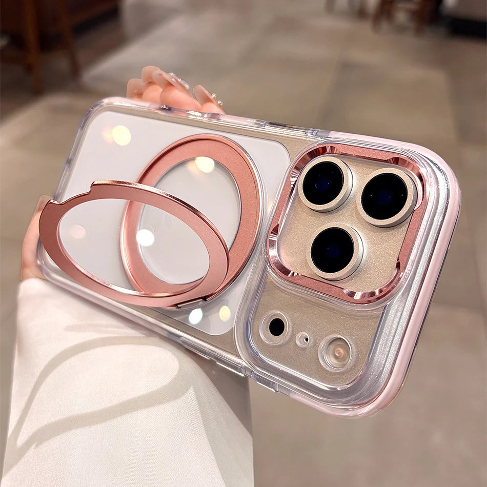 Clear MagSafe Rotating Stand iPhone Case