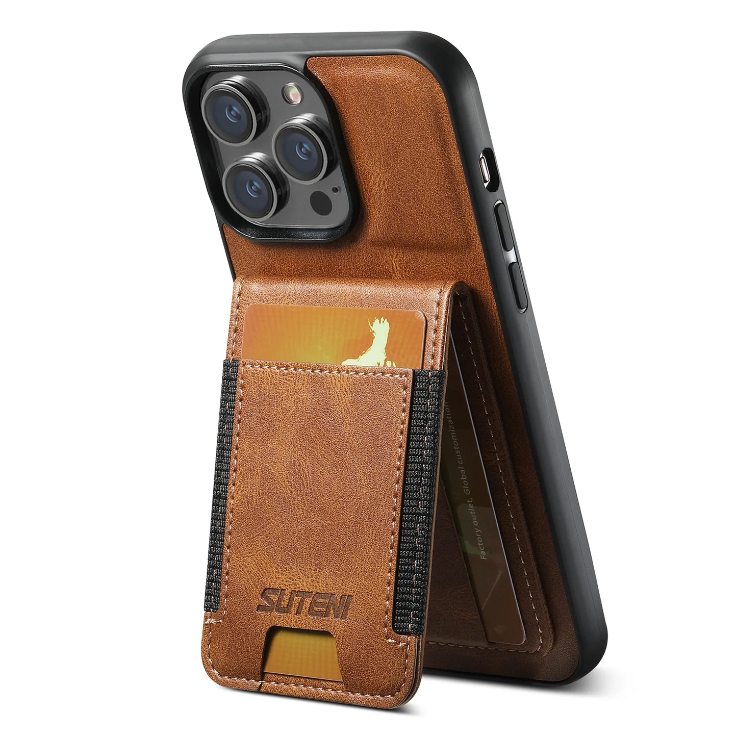 Magnetic Leather Wallet Case for iPhone