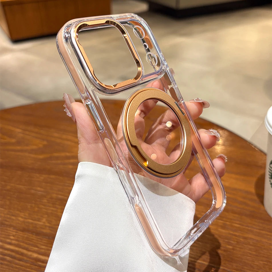 Clear MagSafe Rotating Stand iPhone Case