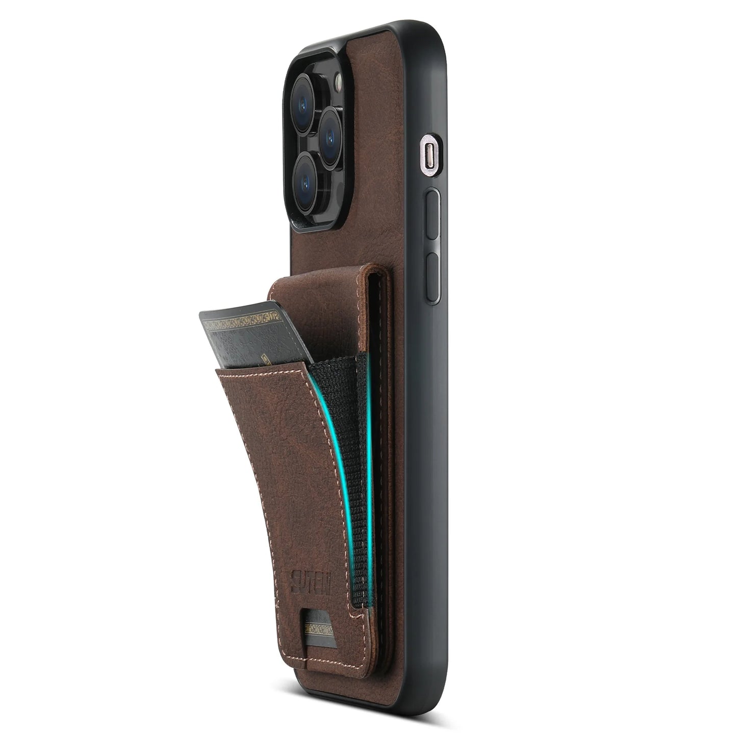 Magnetic Leather Wallet Case for iPhone