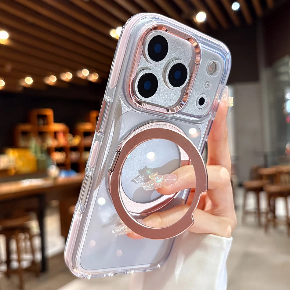 Clear MagSafe Rotating Stand iPhone Case