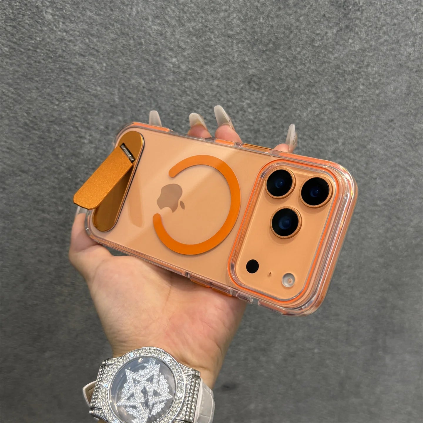 Transparent Orange MagSafe Acrylic Case