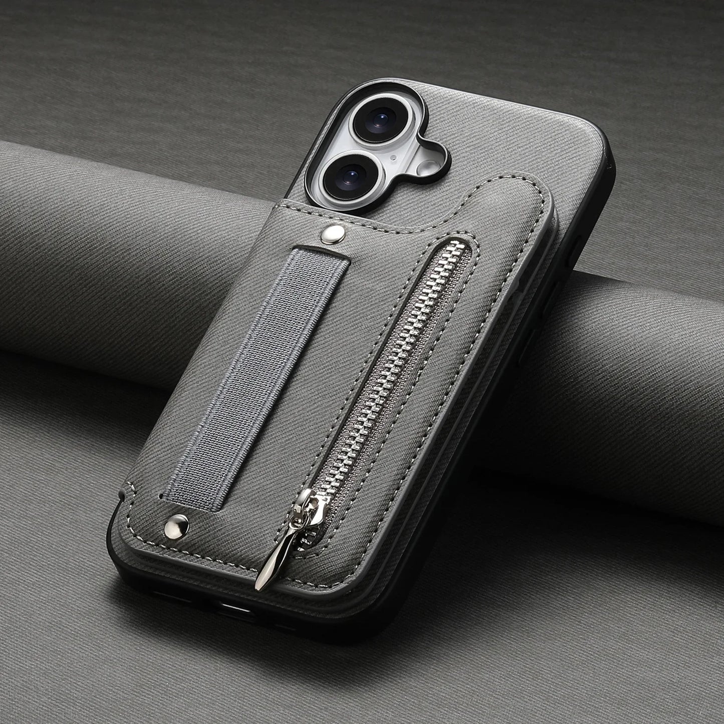 iPhone Leather Wallet Card Strap Case