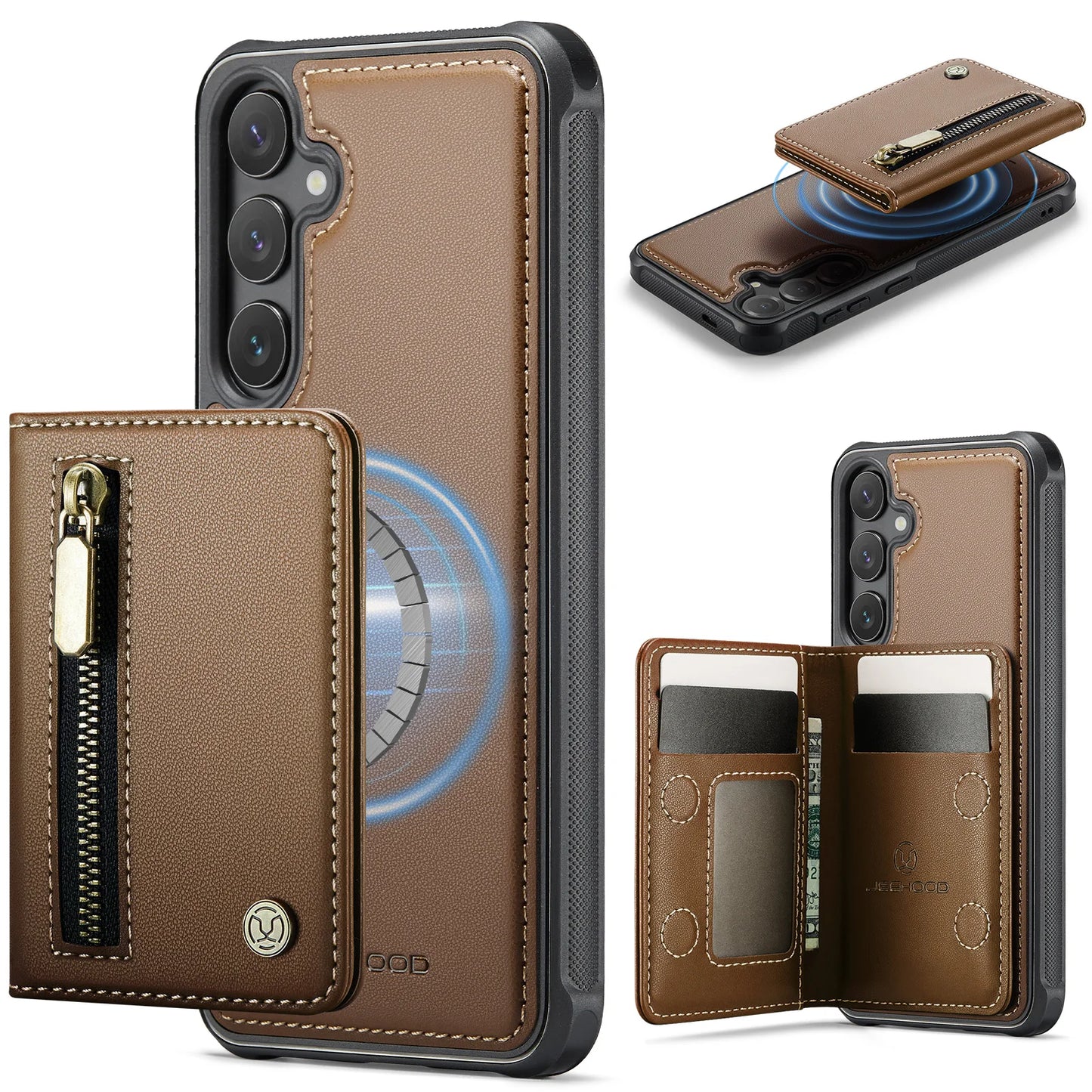 Magnetic Leather Wallet Case for Samsung