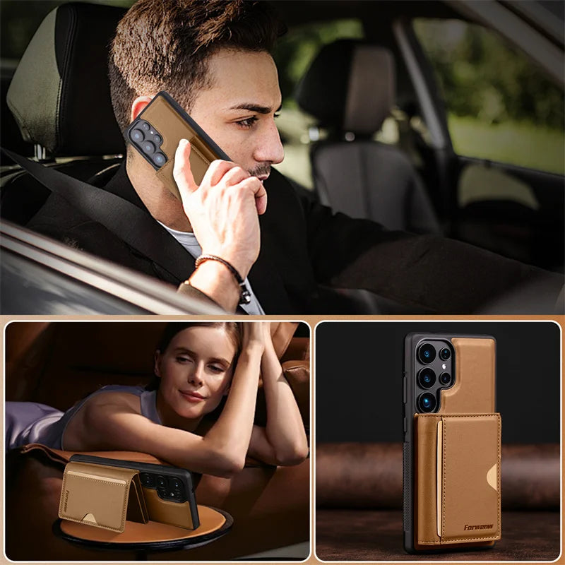 MagSafe Leather Wallet Case for Samsung