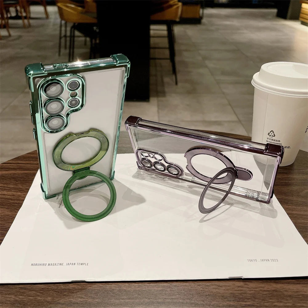 Magnetic Clear Ring Stand Case Samsung