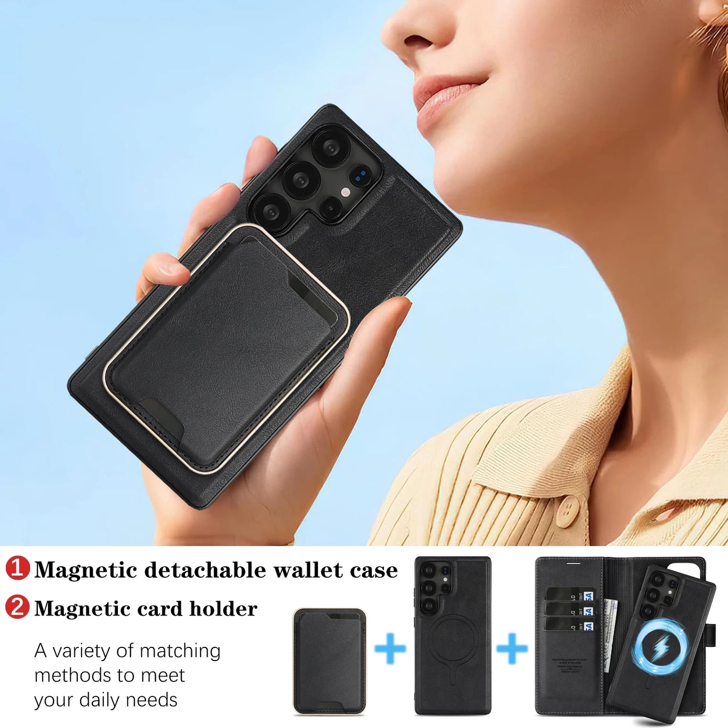 Detachable Magnetic Wallet Case Samsung