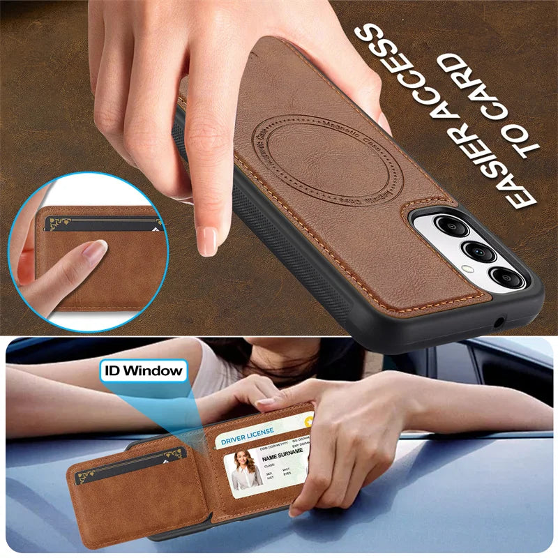 MagSafe Leather Card Holder Case Samsung