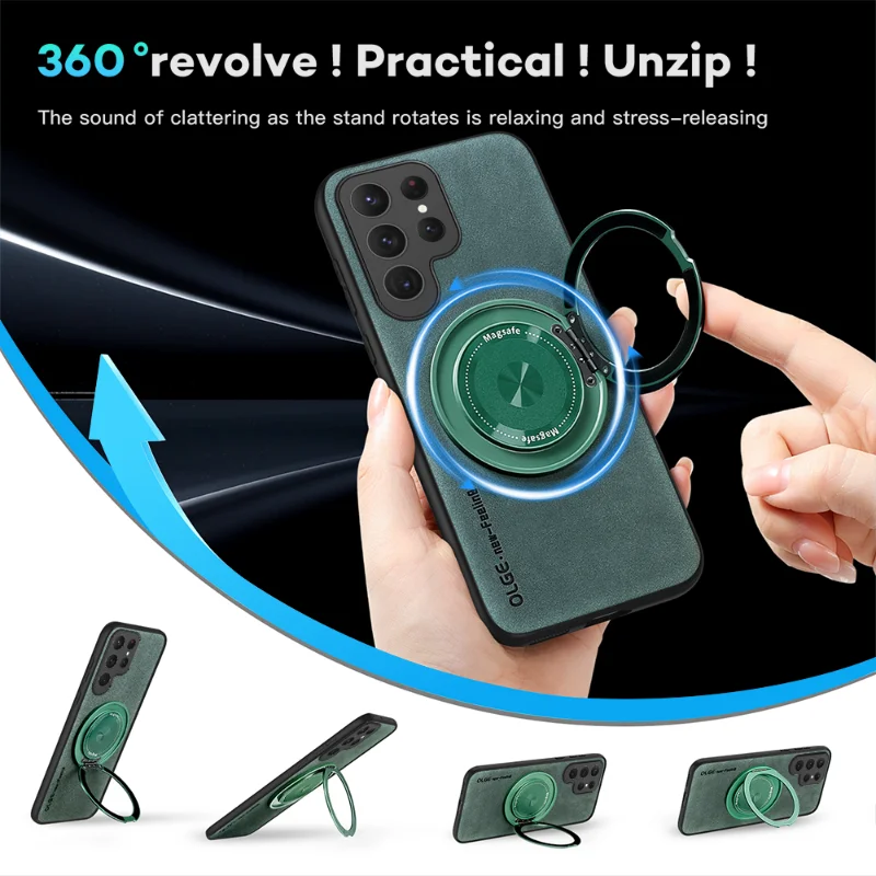 MagSafe Ring Leather Case for Samsung