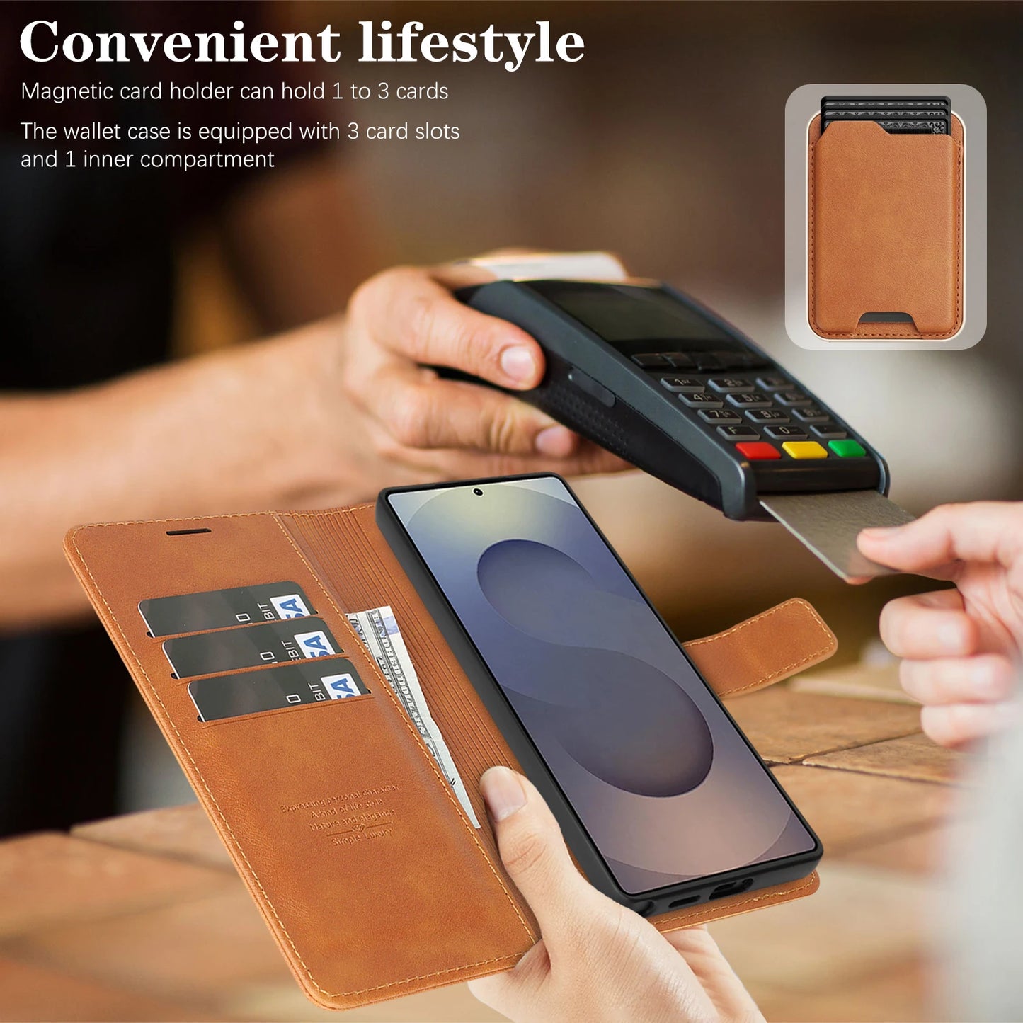 Detachable Magnetic Wallet Case Samsung