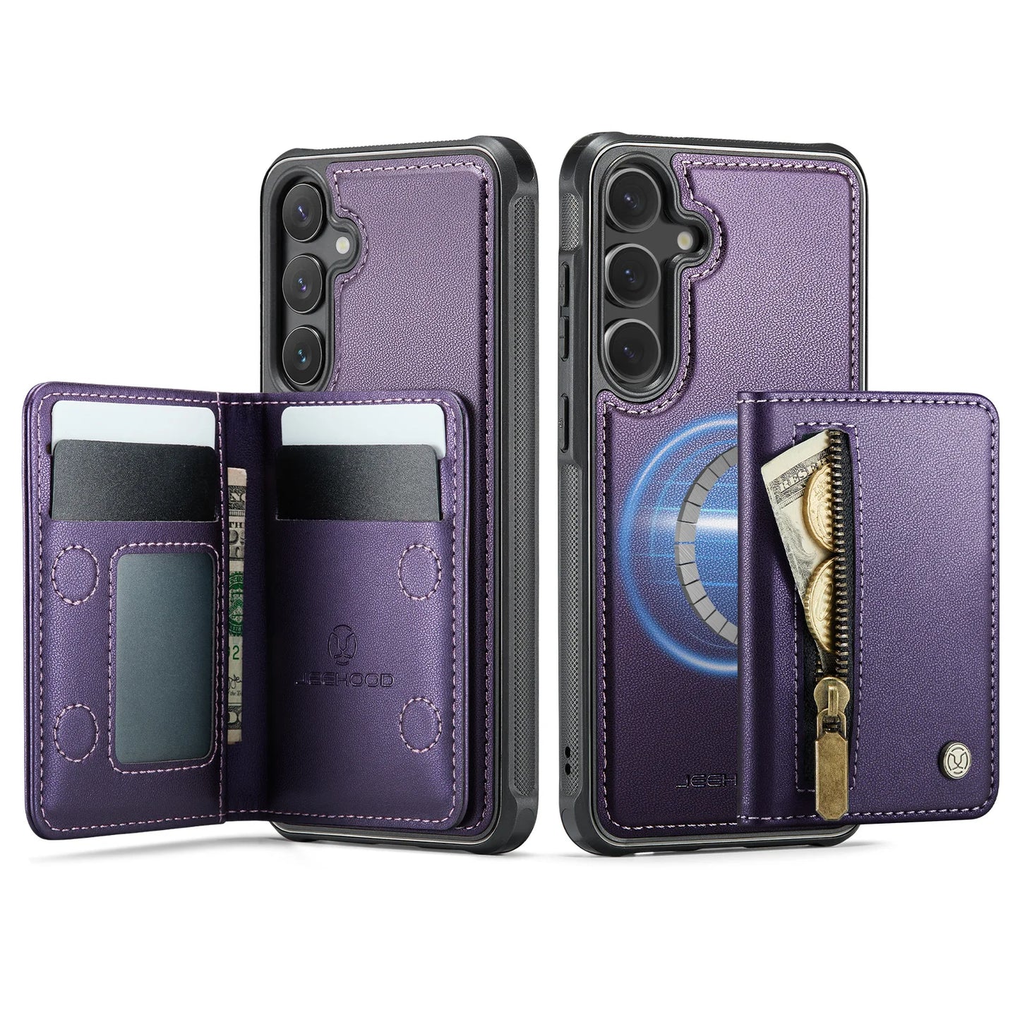Magnetic Leather Wallet Case for Samsung