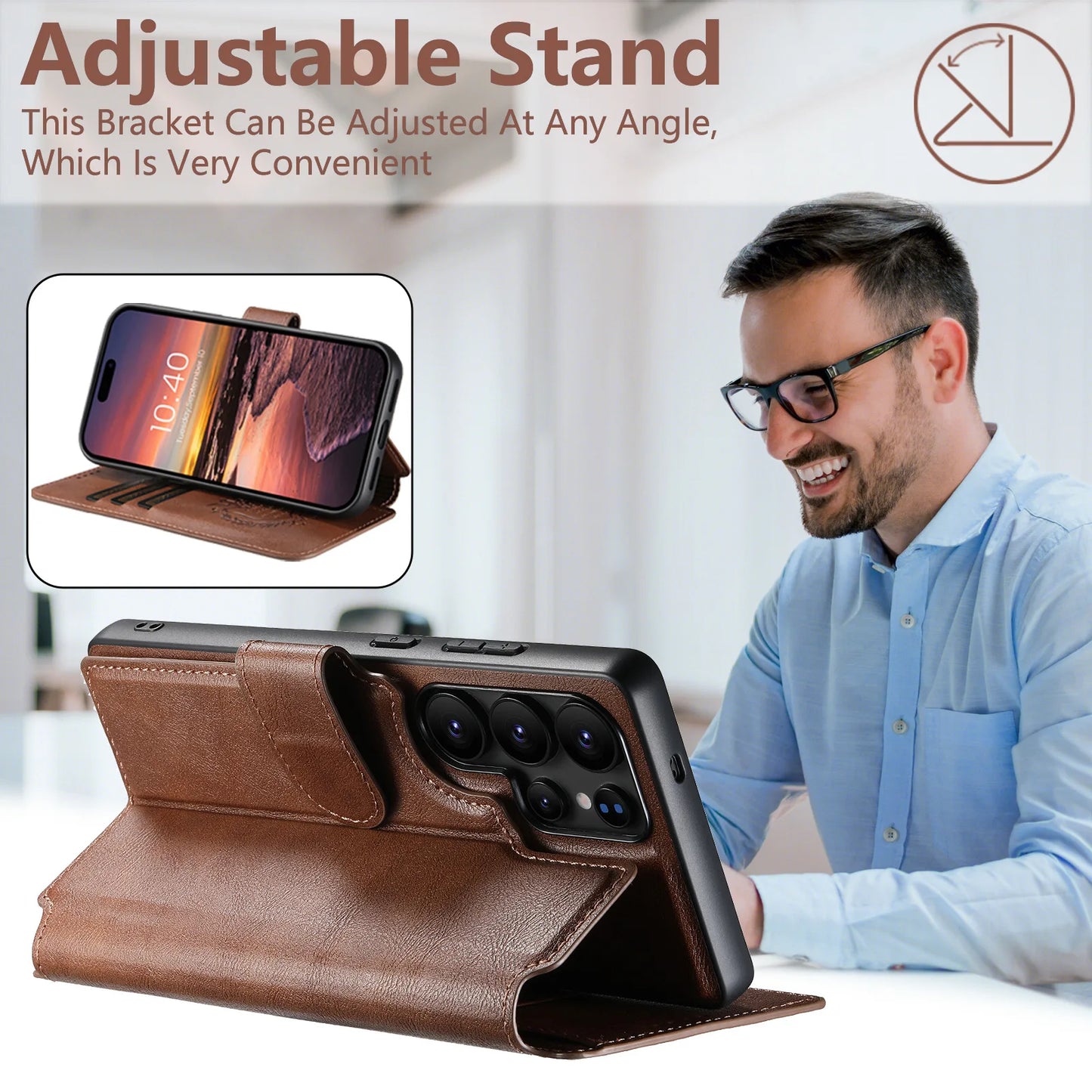 Detachable Magnetic Wallet Case Samsung