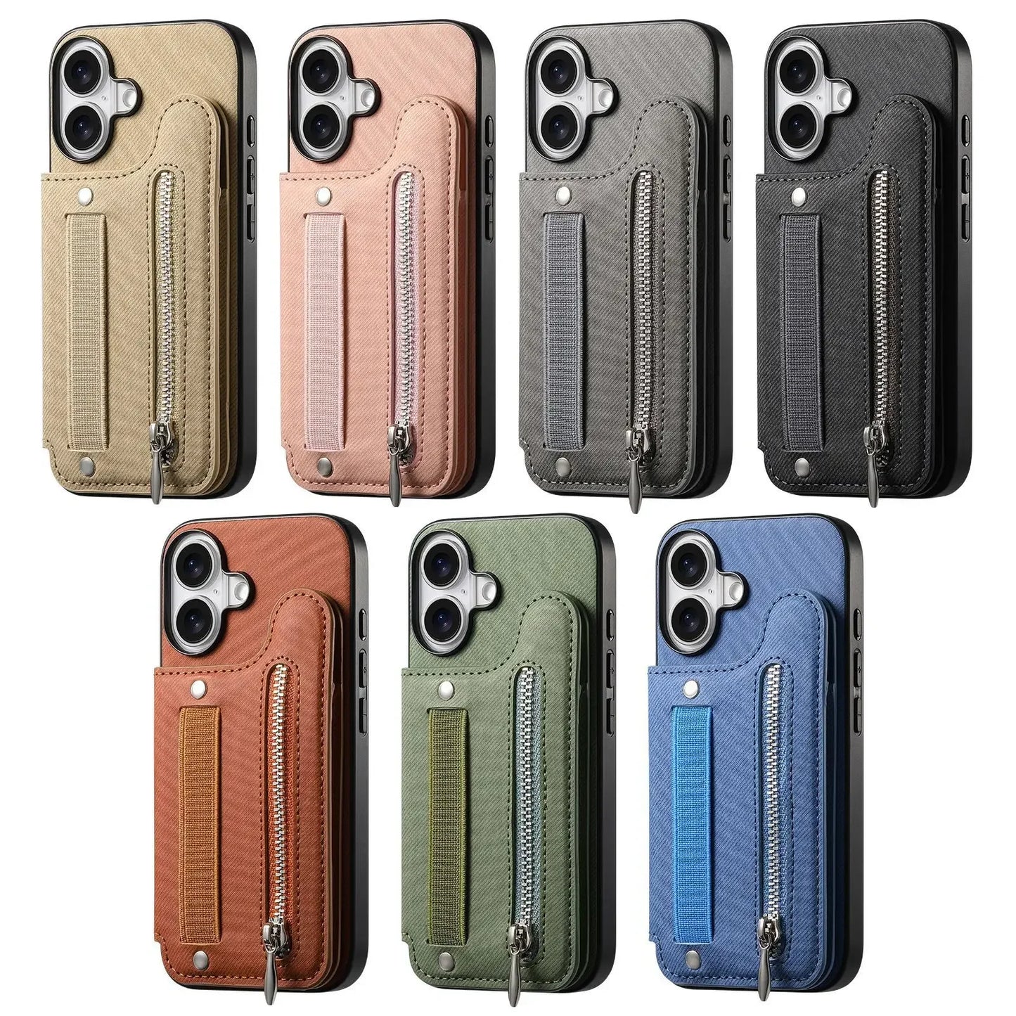 iPhone Leather Wallet Card Strap Case