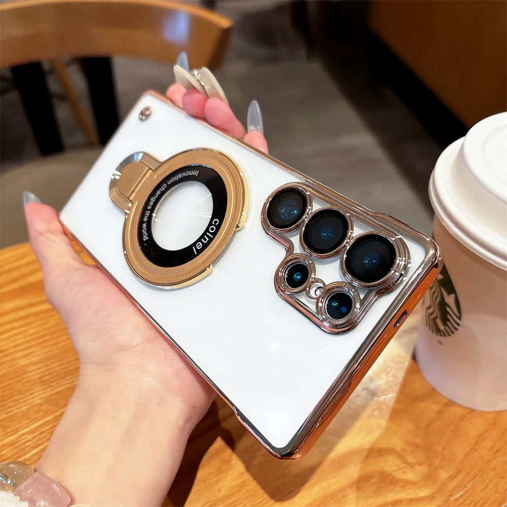 Clear Magnetic Stand Case for Samsung