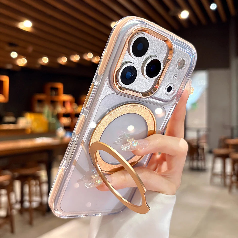 Clear MagSafe Rotating Stand iPhone Case