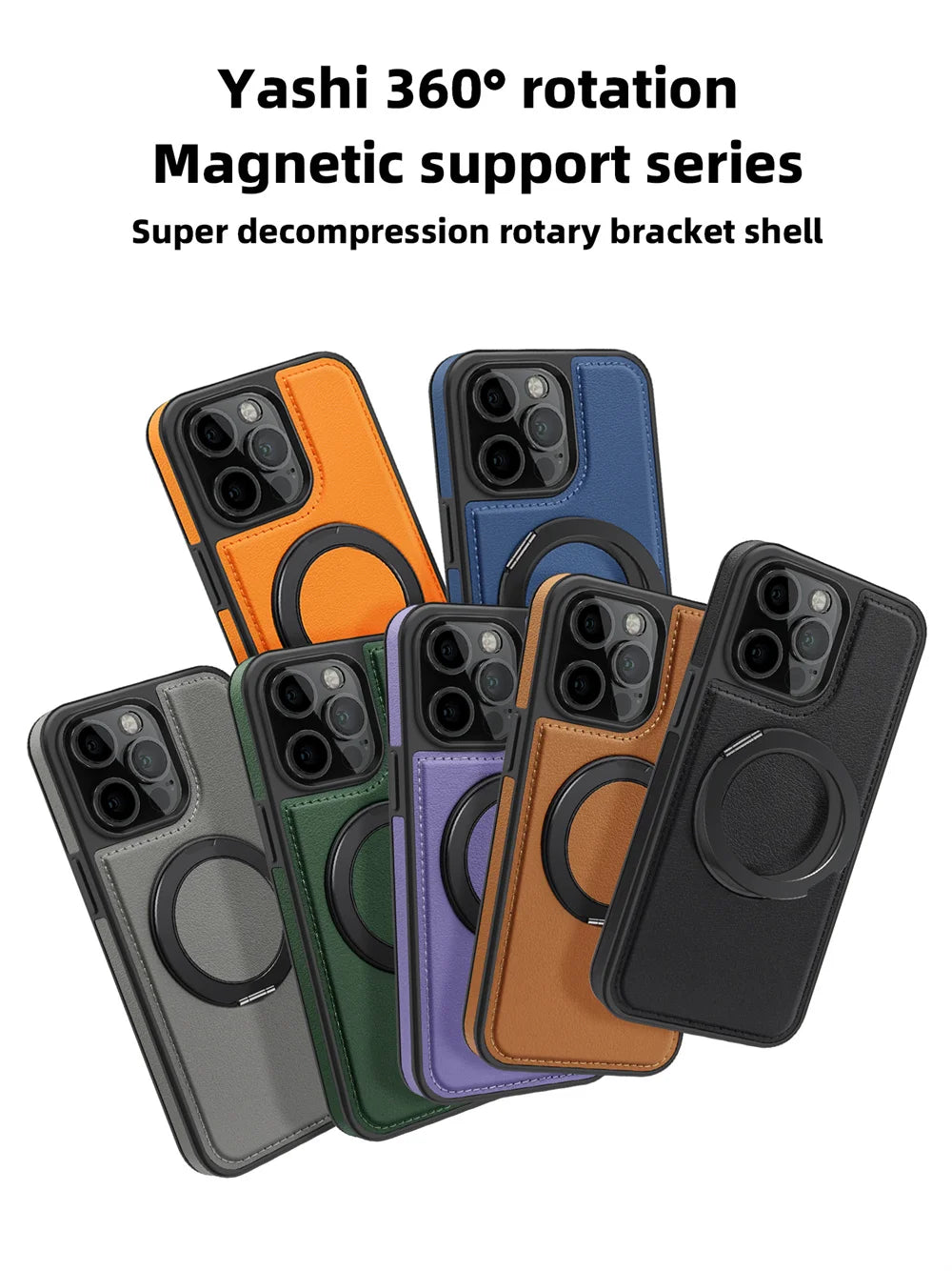 MagSafe Leather Swivel Stand iPhone Case