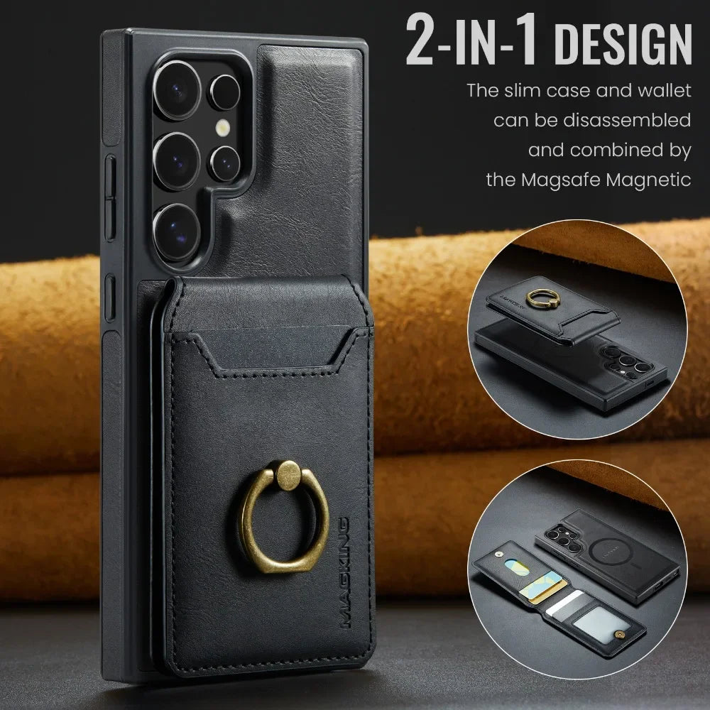 Magnetic Wallet Card Holder Case Samsung