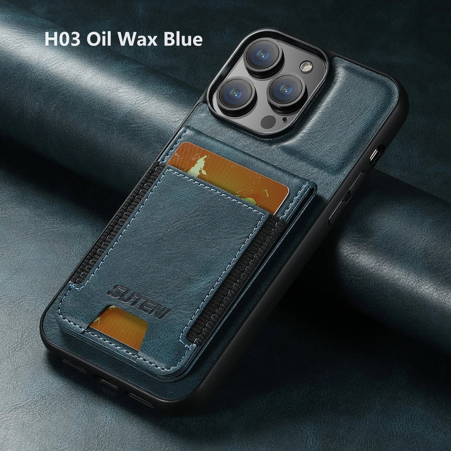 Magnetic Leather Wallet Case for iPhone