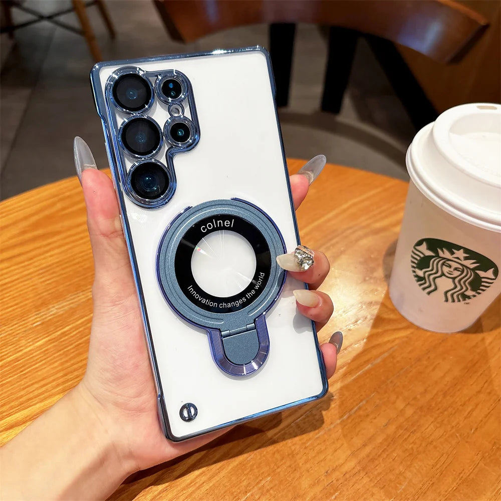 Clear Magnetic Stand Case for Samsung