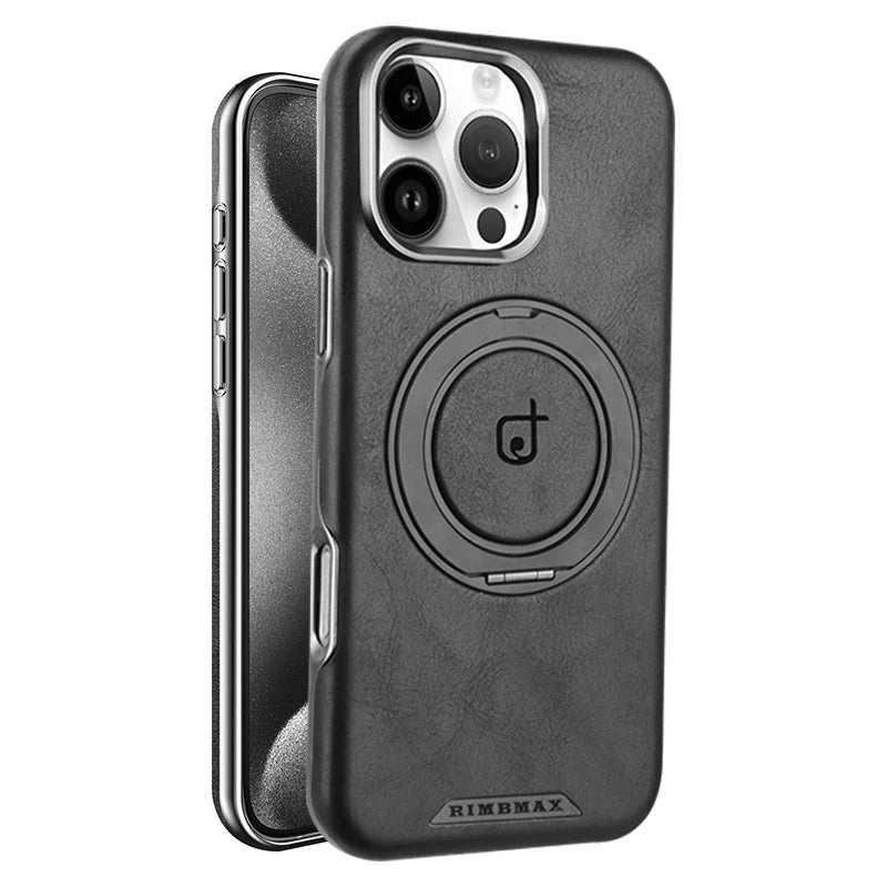 Magnetic Leather Case with Stand Lens Protection