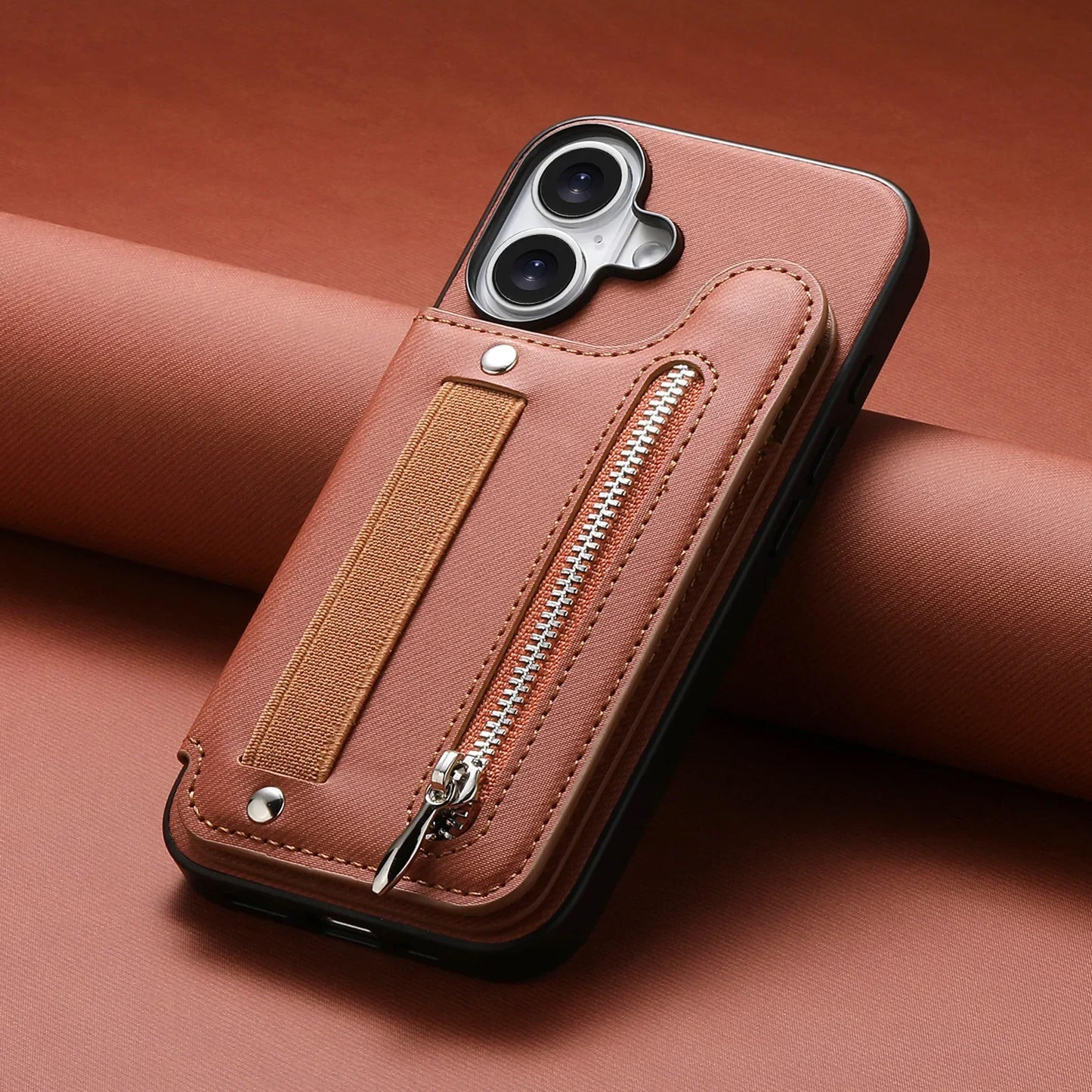 iPhone Leather Wallet Card Strap Case