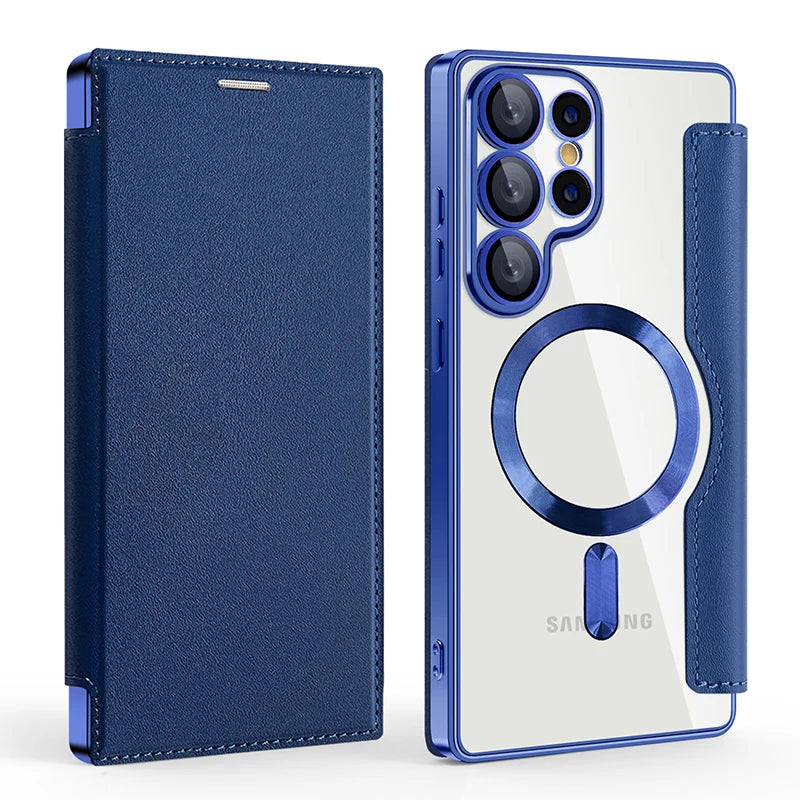 MagSafe Leather Flip Wallet Case Samsung