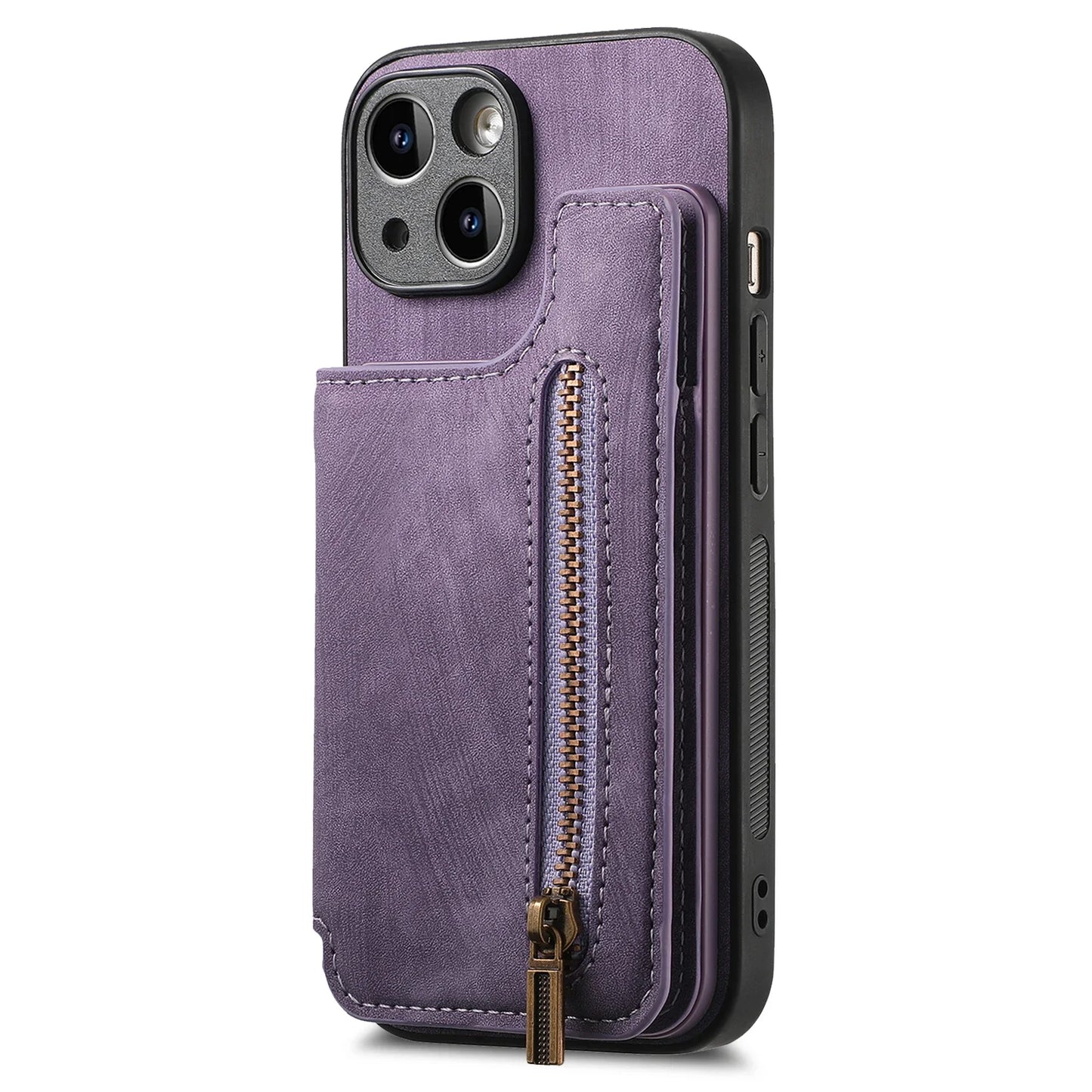 Zipper Card Wallet Leather iPhone Case