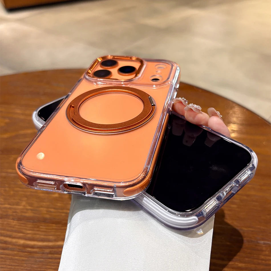 Clear MagSafe Rotating Stand iPhone Case