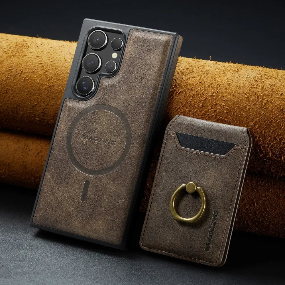 Magnetic Wallet Card Holder Case Samsung