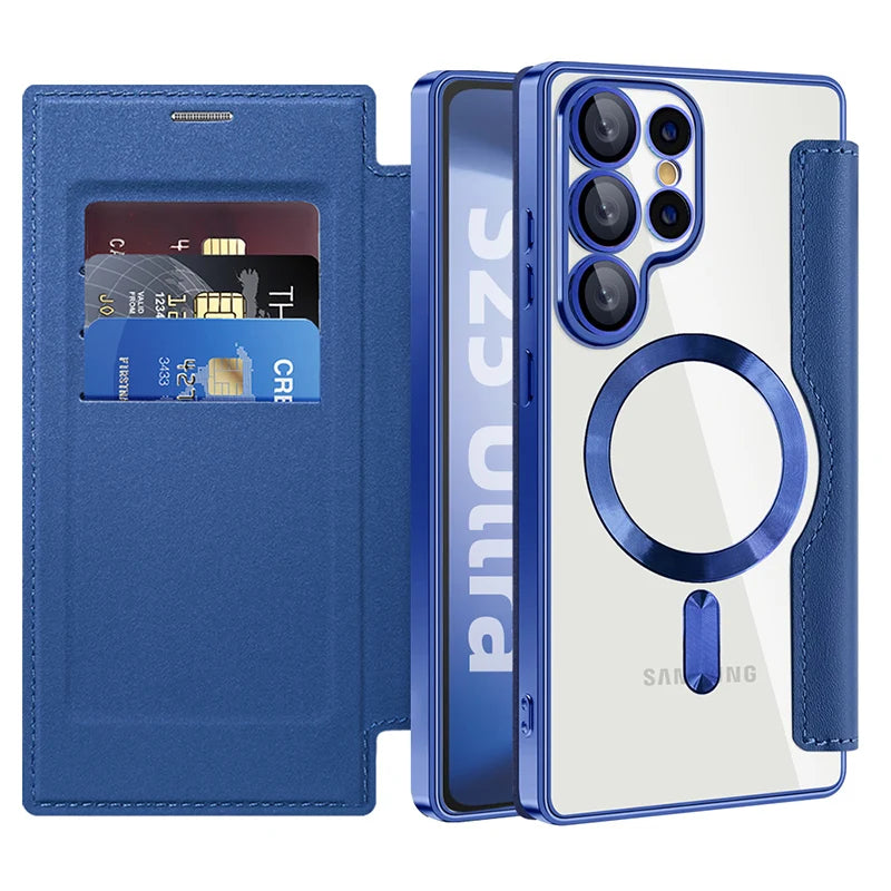 MagSafe Leather Flip Wallet Case Samsung
