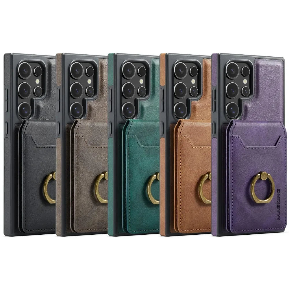 Magnetic Wallet Card Holder Case Samsung