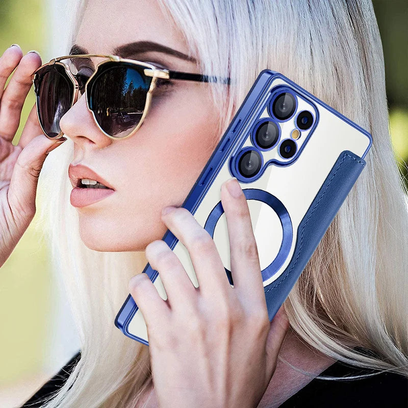 MagSafe Leather Flip Wallet Case Samsung