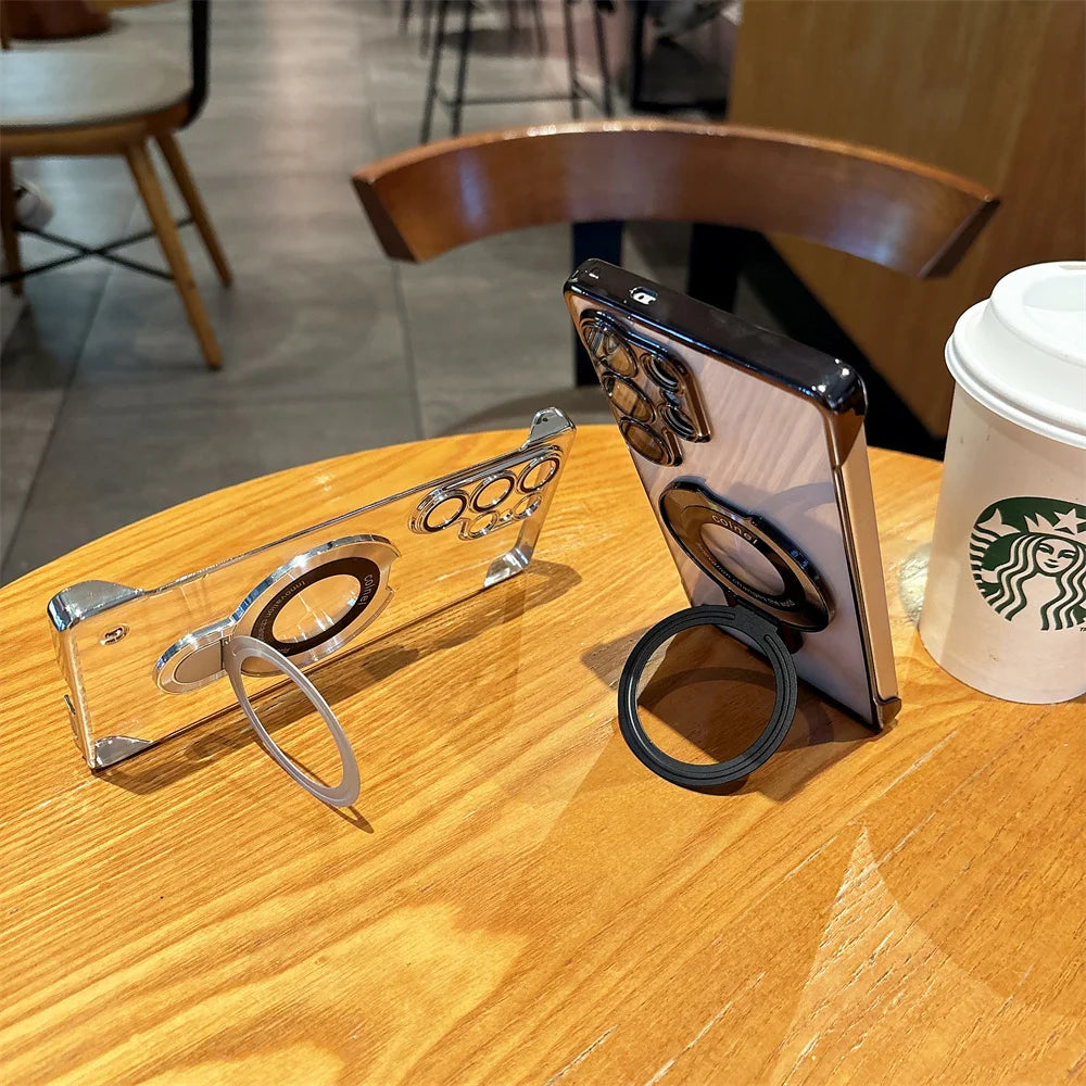Clear Magnetic Stand Case for Samsung