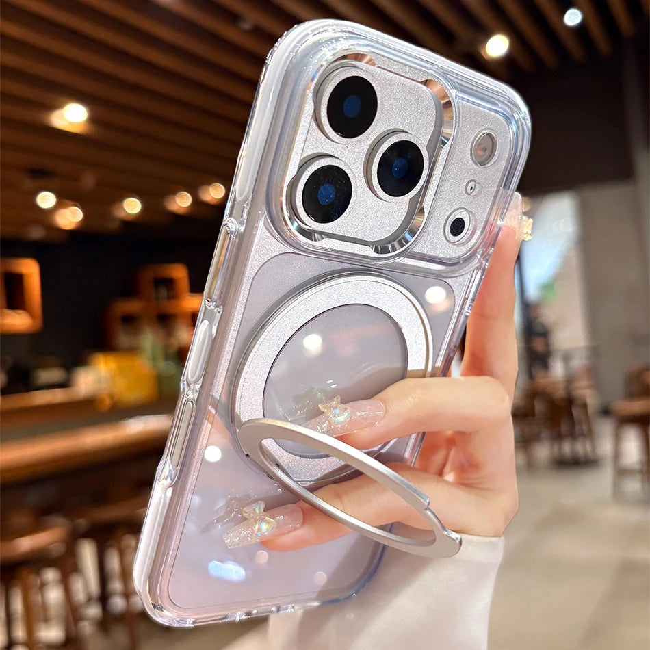 Clear MagSafe Rotating Stand iPhone Case