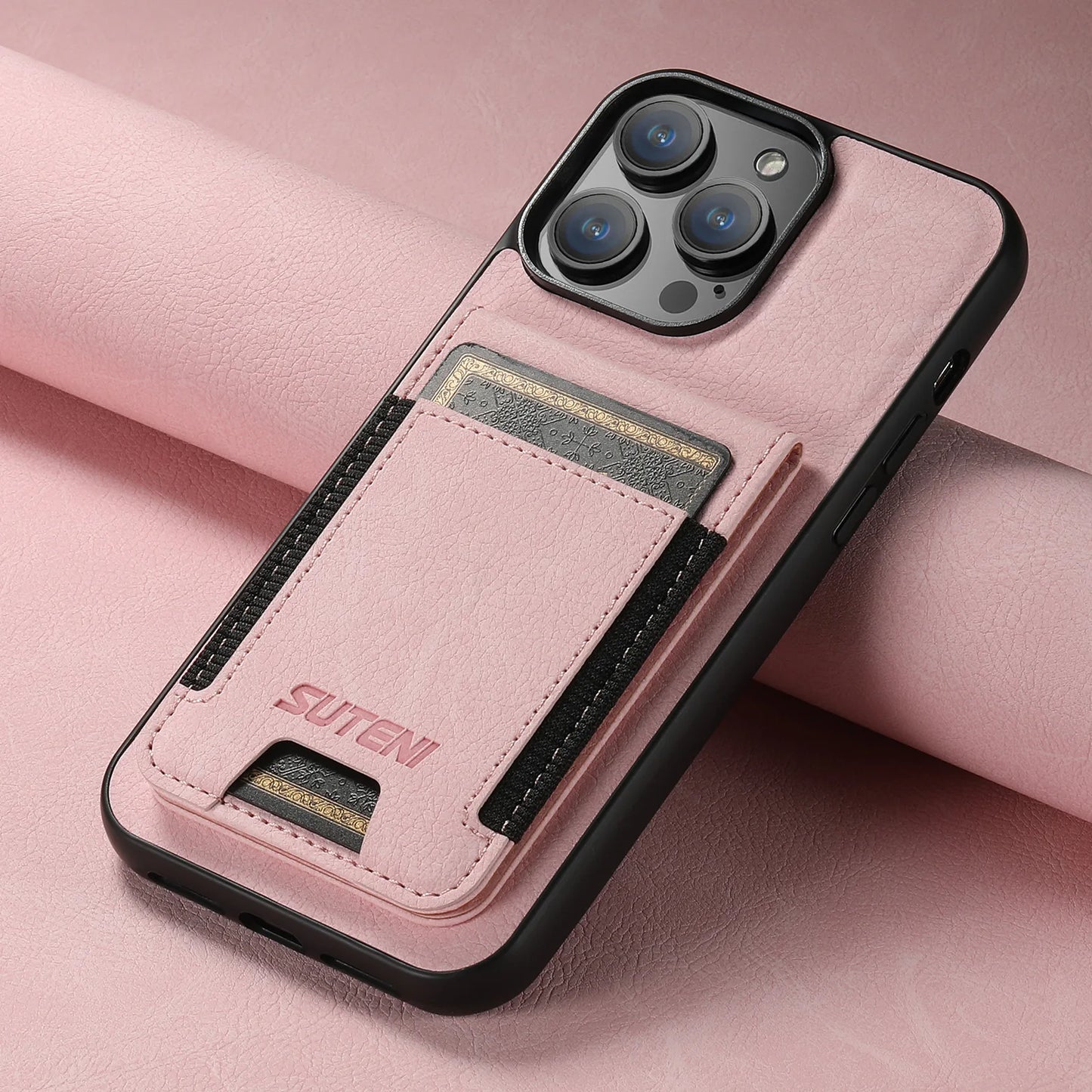 Magnetic Leather Wallet Case for iPhone
