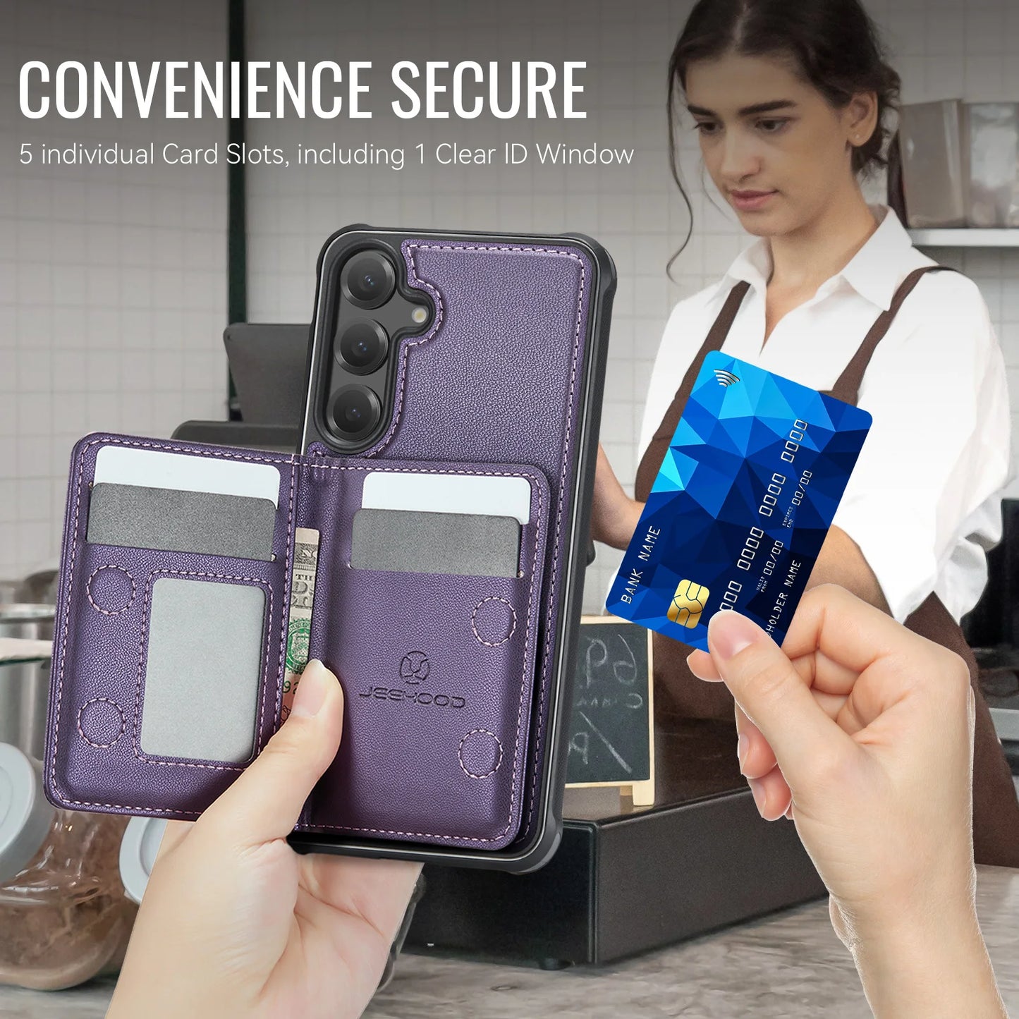 Magnetic Leather Wallet Case for Samsung