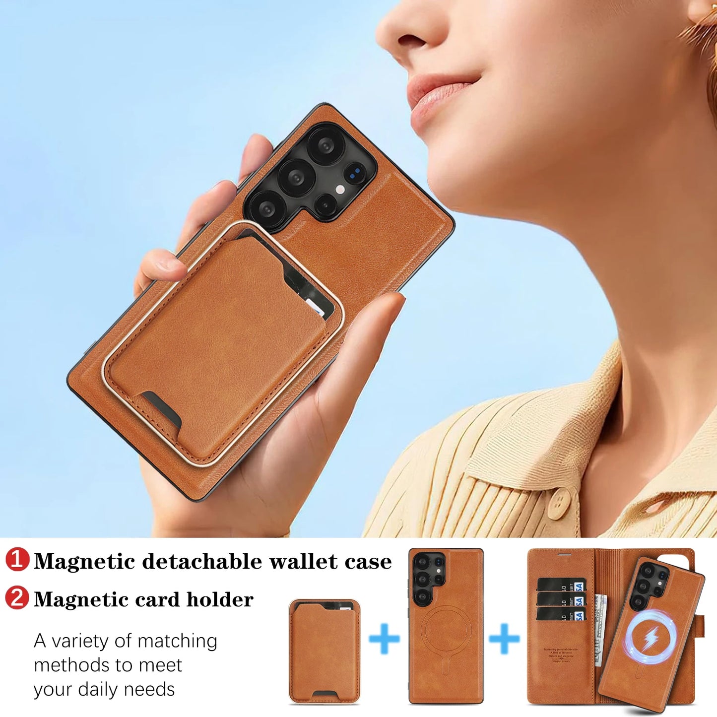 Detachable Magnetic Wallet Case Samsung