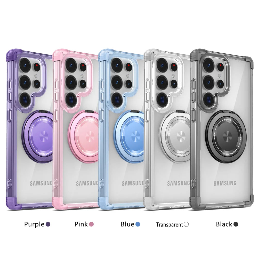 Magnetic Stand Clear Armor Case Samsung
