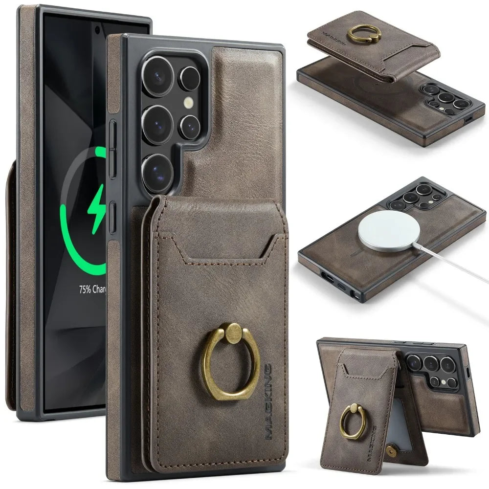 Magnetic Wallet Card Holder Case Samsung