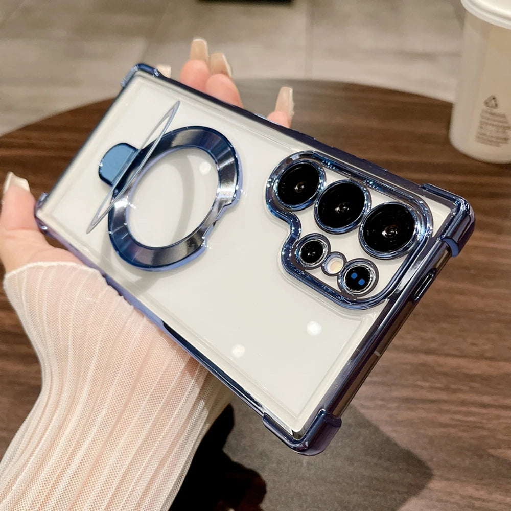 Magnetic Clear Ring Stand Case Samsung