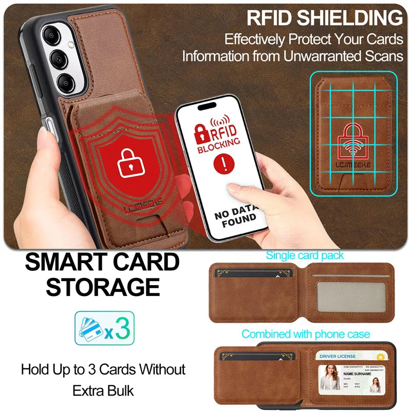 MagSafe Leather Card Holder Case Samsung