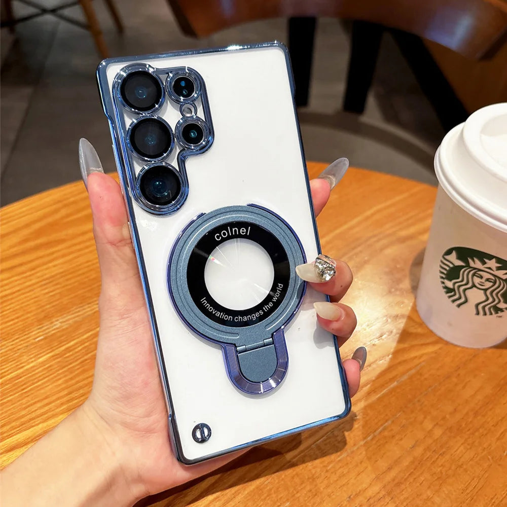 Clear Magnetic Stand Case for Samsung