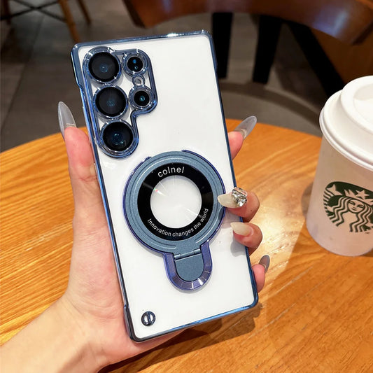 Clear Magnetic Stand Case for Samsung