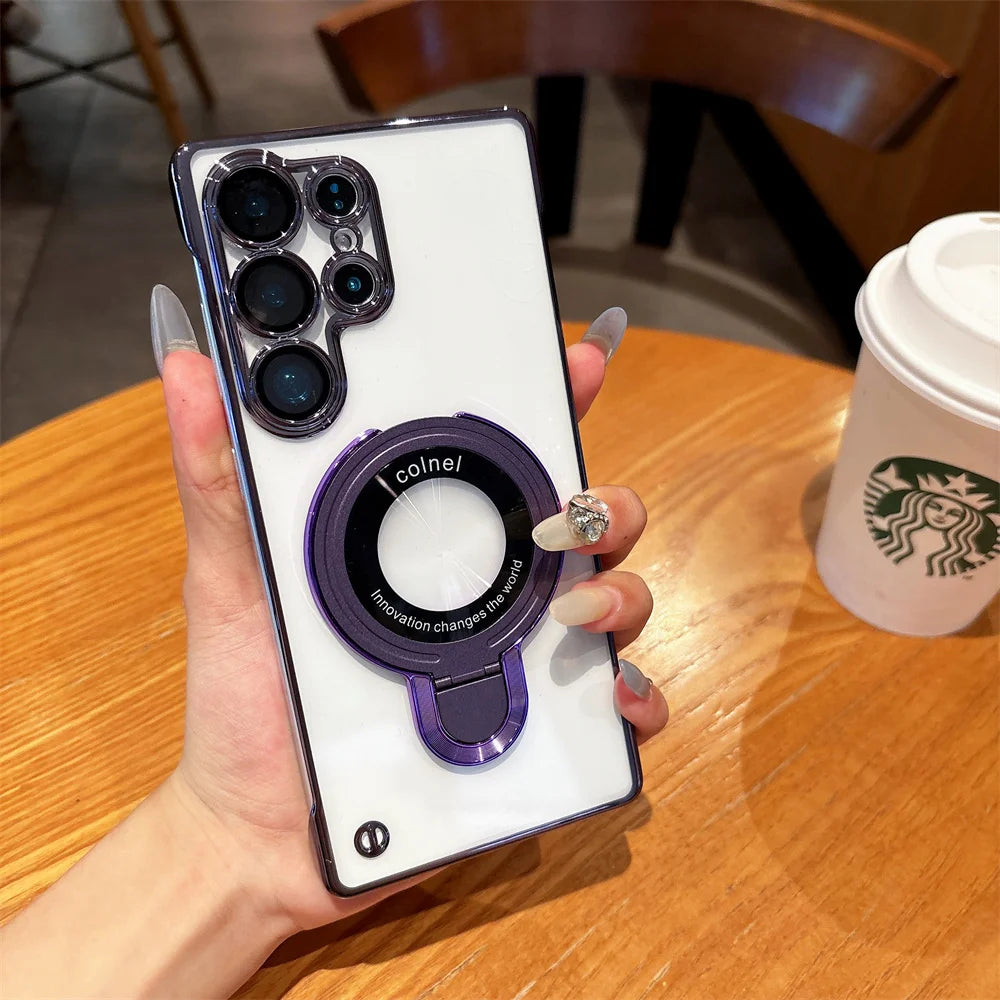 Clear Magnetic Stand Case for Samsung