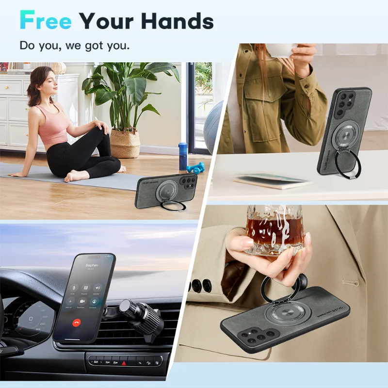 MagSafe Ring Leather Case for Samsung