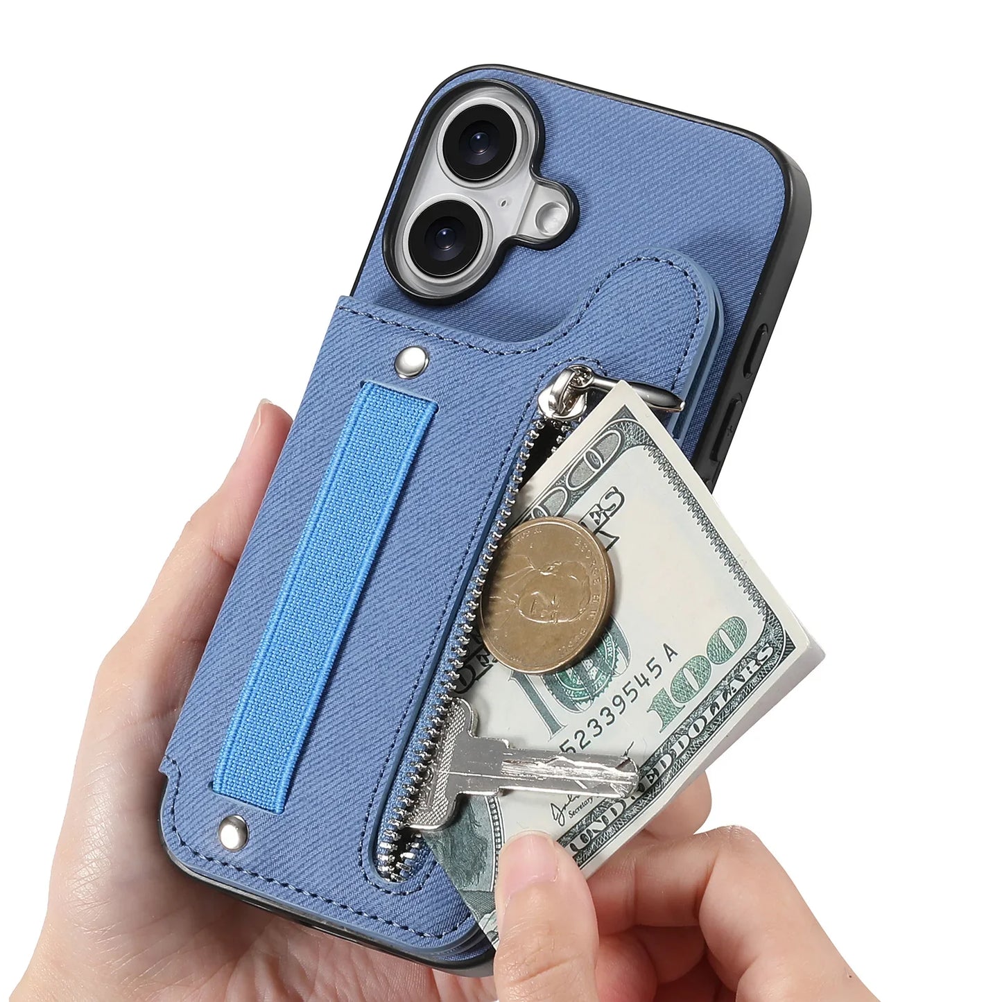 iPhone Leather Wallet Card Strap Case