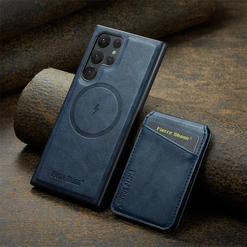 Magnetic Leather Wallet Case for Samsung
