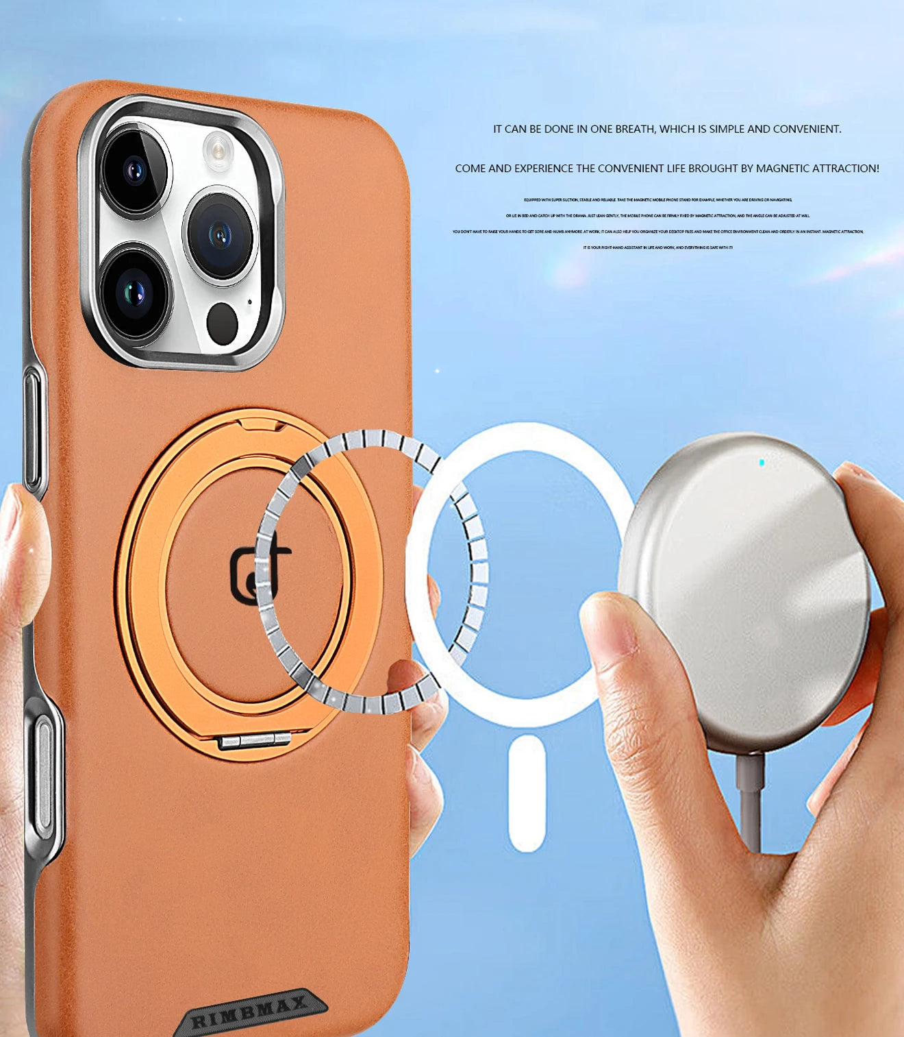 Magnetic Leather Case with Stand Lens Protection