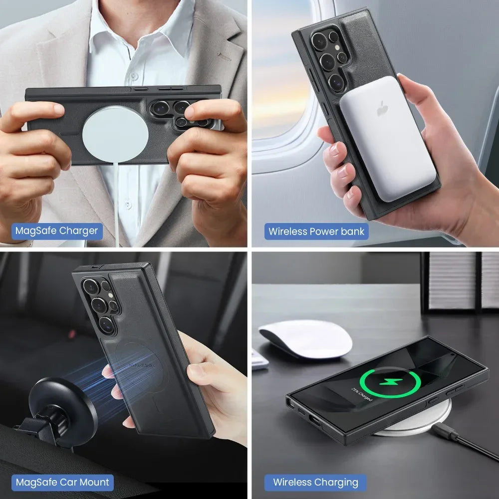 Magnetic Wallet Card Holder Case Samsung