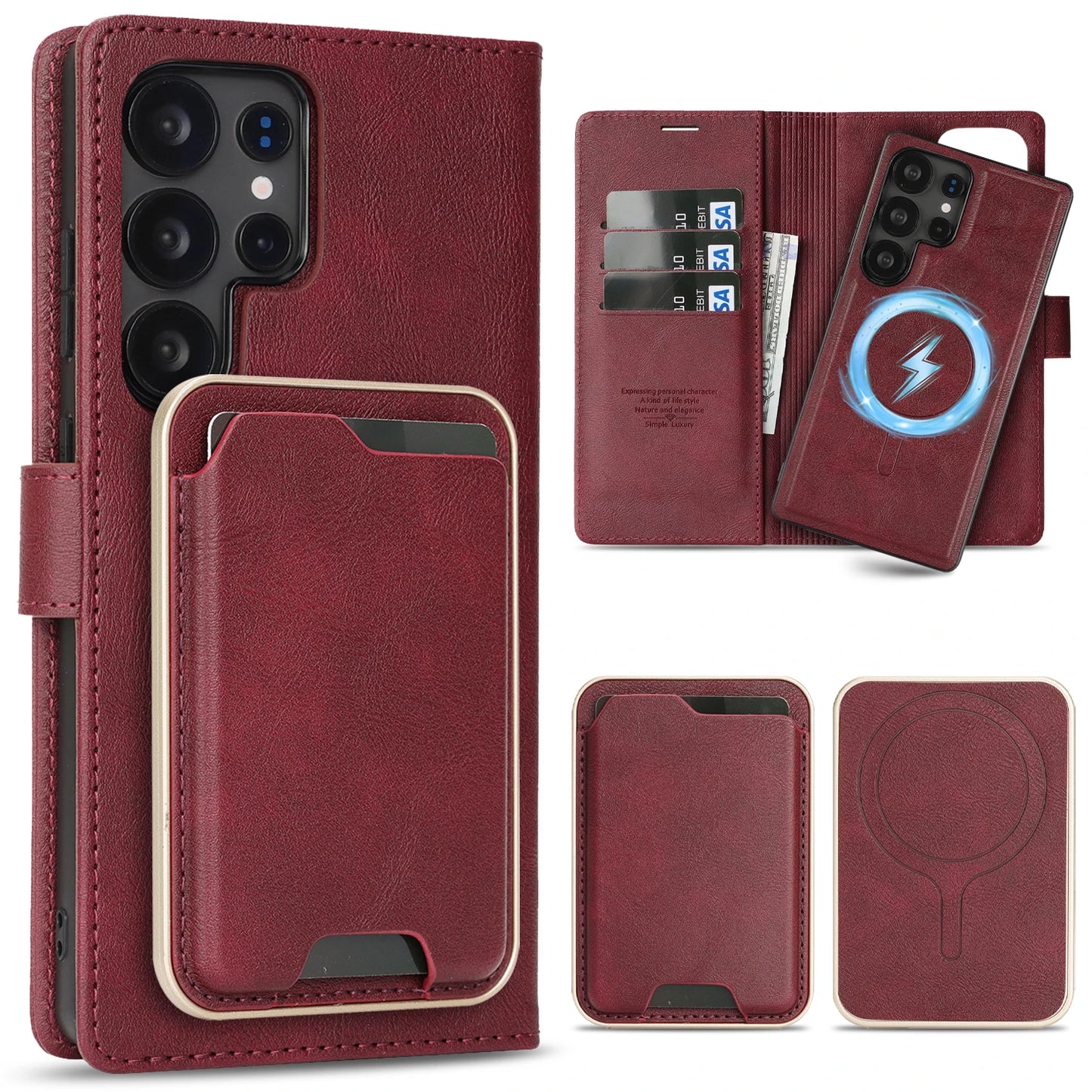 Detachable Magnetic Wallet Case Samsung